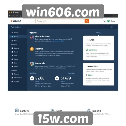Análise da interface do usuário no site win606.com